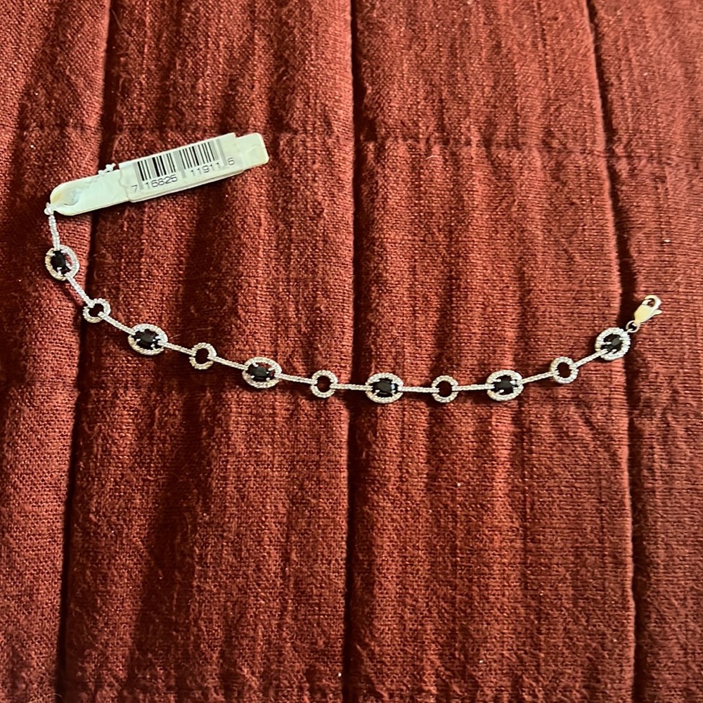 NWT silver bracelet with black stone